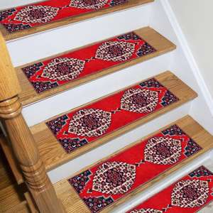 Alfombra con Textura Vintage - Alfombra Turca para Escaleras, Alfombra para Peldaños - Product Image 3