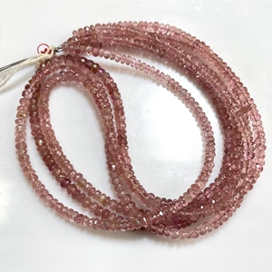 Venta al por mayor Rosa turmalina facetada Rondelle forma cuentas de piedras preciosas naturales para la joyería - Product Image 4