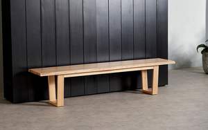 Banc simple de haute qualité en teck massif avec finition naturelle pour une utilisation confortable en extérieur - Product Image 5