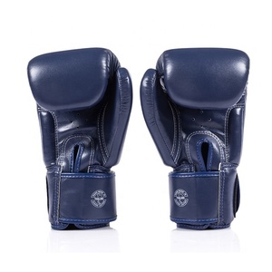Nouveau combat formation en cuir véritable noir et bleu Fairtex gants de sparring sur mesure Super confortable Kickboxing Muay Thai gant - Product Image 6