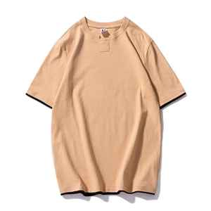 Chemises surdimensionnées en coton 100% avec tissu tricoté à séchage rapide et respirant Logo de fitness long col rond motif solide - Product Image 2