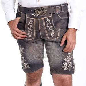 Pantalones Cortos Bávaros Lederhosen Hechos a Medida, de Alta Calidad, Tradicionales para el Oktoberfest, Talla Adulto - Product Image 1