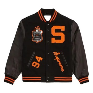 Chaqueta Universitaria de Invierno Unisex de Alta Calidad, Corte Ajustado, con Mangas de Cuero, Parches de Chenilla y Bordado, Servicio ODM OEM - Product Image 1