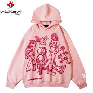 Modelo de moda 450GSM Lavado en blanco Sudadera con capucha de algodón de alto peso Pintura en aerosol Sudaderas con capucha de gran tamaño Oem Logo - Product Image 5