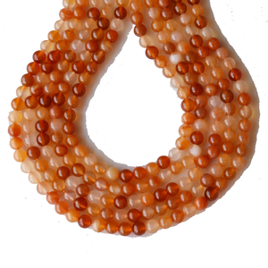 สร้อยคอคริสตัลธรรมชาติ ลูกปัดคาร์เนเลียนสีแดงเรียบ ขัดเงา เครื่องประดับหินสีแดง ขายส่งแบบเป็นเส้น สำหรับบำบัดรักษา - Product Image 1