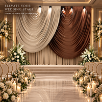 Housse de cadre arqué en U pré-arranglée une pièce en Spandex extensible et soie de lait avec manches drapées pour cabine photo de mariage et d'anniversaire
