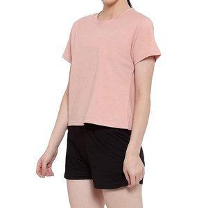 Ensemble 2 pièces pour femme personnalisé avec logo OEM, été, manches courtes, en Spandex/Polyester, prix abordable, vente en gros HI 2026 - Product Image 2
