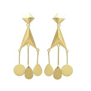 Boucles d'oreilles plaqué or au design unique en forme de cône magnifique ensemble de boucles d'oreilles crochet rond - Product Image 1