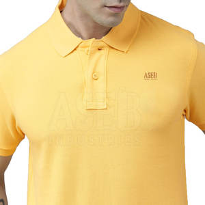 Polo confortable à séchage rapide pour hommes, à usage quotidien, en tissu tricoté en coton et polyester à motif solide - Product Image 4