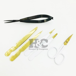 Prêt à expédier ensemble de pincettes à sourcils pince à épiler en acier inoxydable pour sourcils pince à épiler inclinée en acier inoxydable ciseaux Logo durable - Product Image 1