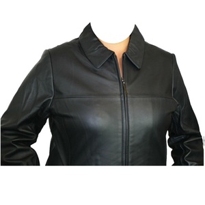 Vente en gros de vestes en cuir pour femmes, coupe ajustée, logo personnalisé, taille, broderie, rivet, décoration, manteau en cuir teint - Product Image 5
