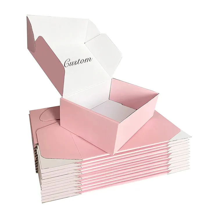 Caixas de embalagem de cosméticos personalizadas, caixas de papelão rosa grande impressão