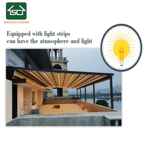 Couverture de terrasse extérieure personnalisée, systèmes de pergola à toit pliant rétractable avec matériau de voile en PVC et cadre en alliage d'aluminium - Product Image 5