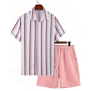 ชุดกางเกงขาสั้นกางเกงขาสั้นผู้ชายแบบลำลองชุดสั้นระบายอากาศผ้าคอตตอนชุดฤดูร้อนใหม่ - Product Image 1