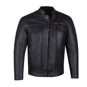Dernière arrivée OEM Supply Nouveau style Veste de moto en cuir pour hommes Veste en cuir brodée pour printemps et automne - Product Image 1