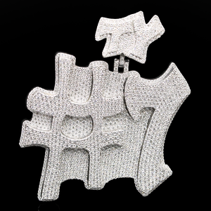 Colgante Unisex de Acero Inoxidable con Nombre Personalizado, Estilo Hip Hop, con Diamantes - Product Image 2