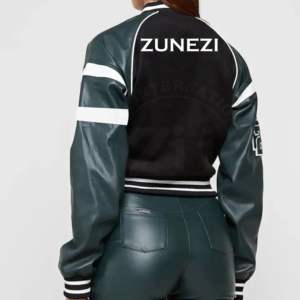 Veste de baseball en satin personnalisable pour hommes, collège, printemps, manches brodées, style hip-hop pour femmes, col montant grande taille, OEM - Product Image 5