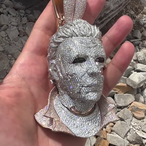 Tùy chỉnh 3D nhân vật Mặt dây chuyền | đầy đủ đá ra | 925 Sterling Bạc | vvs moissanite kim cương | hip hop đồ trang sức - Product Image 2