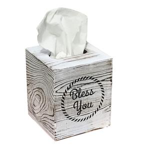 Paquete de 2 cubiertas de caja de pañuelos cuadradas de madera sin terminar 5,1x5,1x6 en soporte de pañuelos para proyectos de manualidades caseras colgantes - Product Image 4