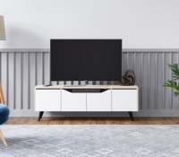 Meuble TV moderne de luxe Design européen en bois MDF Sonomo blanc réglable convertible pour le salon, la salle à manger, le bureau et la maison