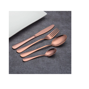 Usine directe personnalisé portugais chaud élégant vaisselle en acier inoxydable plaqué or couverts couteau cuillère fourchette ensemble couverts - Product Image 1