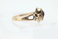 Anillo con Bisel de Cristal Rubí de Diseño Vintage, Plata de Ley 925, Chapado en Oro de 18K, Certificado, para Mujer, Ideal para Bodas y Fiestas