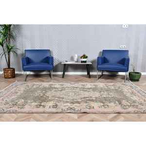 Alfombra Turca Vintage Grande de 5x8.9 pies, Alfombra de Lana Marrón - Product Image 1