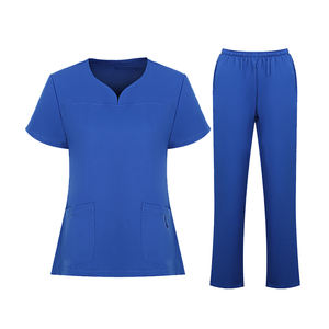 Uniforme Médico Unisex de Alta Calidad, Personalizable, Cuello en V, Manga Corta, Ecológico, Conjuntos de Uniformes Médicos de Poliéster y Algodón - Product Image 3