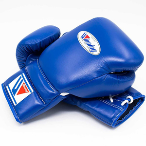 Prix de gros Gants de boxe bleus gagnants sur mesure 100% cuir original MMA Kickboxing compétition gants de boxe gagnants - Product Image 2