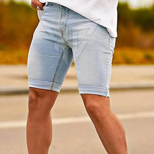 Custom Logo Design <b>Cheap</b> Casual Wear 100% Cotton Solid Quick Dry Durable <b>Men's</b> <b>Jeans</b> Shorts Hot Selling - Product Image 2