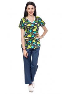 2023 diseño barato profesional ajustado médico para mujer diseño elegante uniforme de enfermera Azul Real - Product Image 5