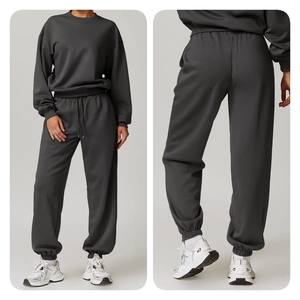 Pantalones personalizados para correr para mujer, 100% algodón, cierre de cintura elástica, ropa cómoda transpirable para estilo informal de invierno - Product Image 1