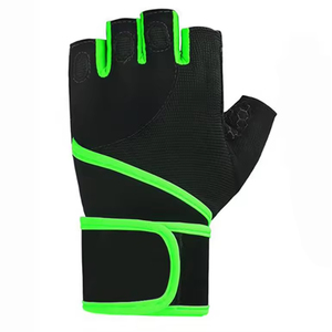 Guantes Deportivos Ligeros de Medio Dedo SMART SHINE ENTERPRISES, Unisex, de Malla, para Entrenamiento, Levantamiento de Pesas, con Cierre de Hebilla y Ribete Verde - Product Image 3