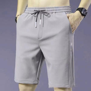 2025 hommes à la mode marque été Ultra-mince Shorts de sport Logo personnalisé broderie imprimé Design glace soie Style solide ample décontracté - Product Image 3