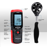 Anemómetro profesional Datalogger Paleta multifuncional Velocidad del viento Probador de velocidad del aire Medición de temperatura y humedad