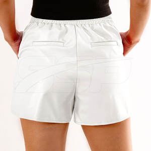 Pantalones cortos de cuero para mujer con logotipo personalizado al por mayor, pantalones cortos de cuero de nuevo estilo a precio barato para mujer - Product Image 2