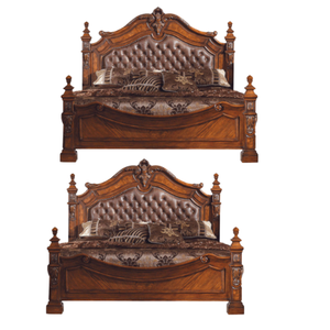 Ensemble de lit en bois de teck au prix de gros Lit de luxe antique pour chambre à coucher Mobilier de maison Lit King Size exporté vers l'Europe - Product Image 6