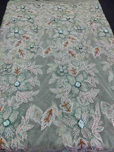 Exclusiva tela bordada con cuentas Zari hecha a mano, lo mejor para trajes de fiesta de mujer de diseñador a precios amigables con la exportación - Product Image 4