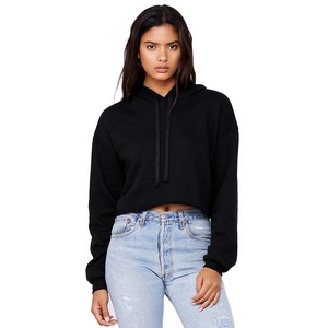 Bella Canvas Womens Drawstring Blend Basic Cropped Fleece Pullover Hoodie - Product Image 6