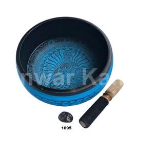 Cuenco Tibetano de Alta Calidad en Oferta, Lados Redondos, 8 Pulgadas, Cuenco Azul de Buda de la Medicina para Meditación y Yoga - Product Image 1