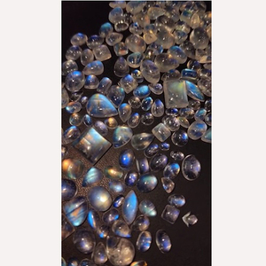 193 piezas de piedra lunar arcoíris Natural 6x4 7x5 8x6 9x7 10x8mm pera ovalada 8x4 10x5mm cabujón Marquesa 218 CTS lote Iroc ventas US $109 - Product Image 3