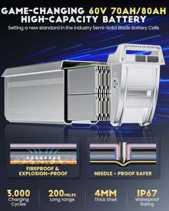 Nueva bicicleta eléctrica de doble motor de 5600W, bicicleta eléctrica 2025 A8 PRO MAX, bicicleta eléctrica de 45MPH 60V 70/80Ah para adultos - Product Image 3