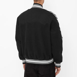 Chaqueta de invierno personalizada con capucha Varsity Lettermen, Mangas de cuero de alta calidad, béisbol universitario, reversible, a prueba de viento para hombres - Product Image 6