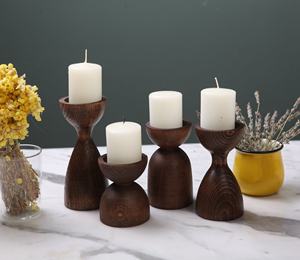 Candelabro de pilar de madera hecho a mano, candelabro de madera hecho a mano para decoración del hogar y decoración de cocina y mesa - Product Image 1