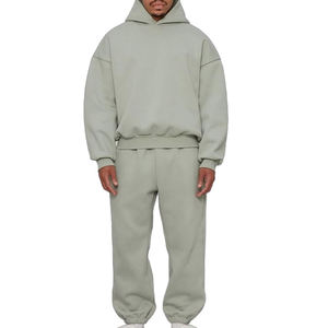 Sweat à capuche et jogger en coton 2 pièces avec logo personnalisé de haute qualité survêtements de luxe unisexe survêtements à broderie pour hommes - Product Image 1