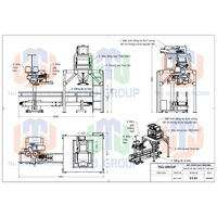 Machine d'ensachage semi-automatique série TBM-SB01 pour aliments pour volailles et animaux de compagnie, remplissage et couture de sacs tissés en PP/papier de 10 kg à 50 kg