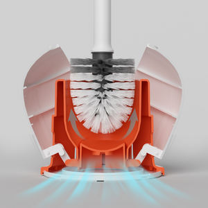 HOLAMOPA Brosse de toilette créative de style nordique orange, ensemble de brosse de nettoyage moderne en forme de <span class=keywords><strong>coquille</strong></span>, ouverture automatique avec base - Product Image 4