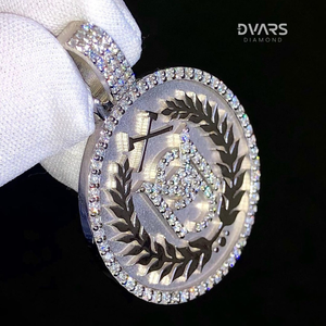 Colgante Personalizado con Letra o Símbolo VVS, Nombre/Número con Incrustaciones de Diamantes, Plata de Ley 925 Clásica, Chapado en Oro, Unisex, Joyería Personalizable - Product Image 4