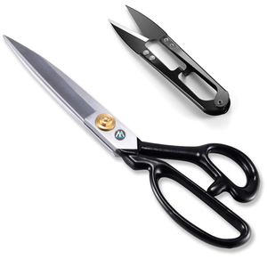 Tijeras de sastre para confección de 10 pulgadas, tijeras de tela de acero de alto carbono, hoja de acero inoxidable, acabado galvanizado para manualidades - Product Image 1