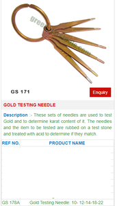 Aguja DE PRUEBA DE ORO GS 178A Herramientas de joyería para herramientas de joyería - Product Image 2